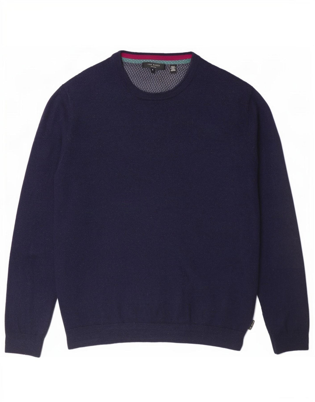 Ted Baker Mens Crew Neck Jumper Sweater Size 4 Large Navy Blue Wool