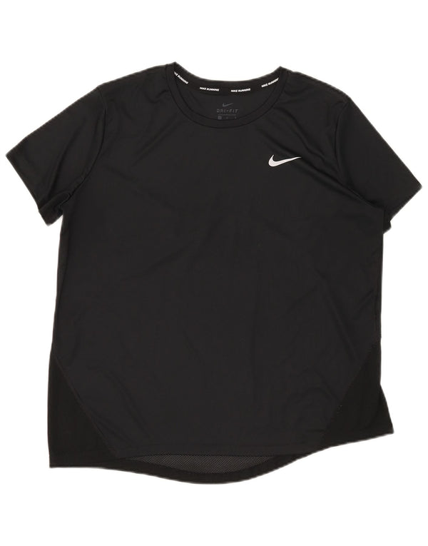 Nike Womens Dri Fit T-Shirt Top UK 16 Large Black