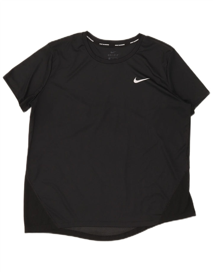Nike Womens Dri Fit T-Shirt Top UK 16 Large Black