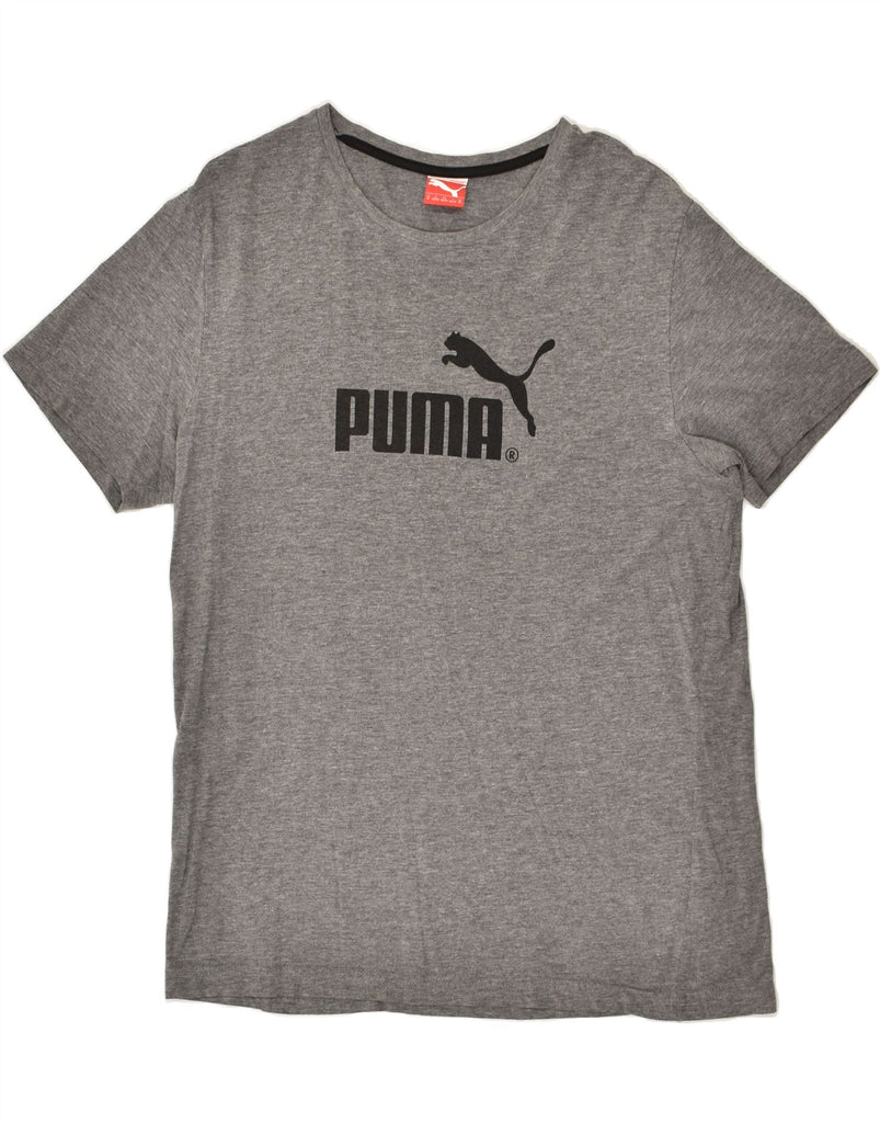 PUMA Mens Graphic T-Shirt Top Medium Grey Cotton | Vintage Puma | Thrift | Second-Hand Puma | Used Clothing | Messina Hembry 