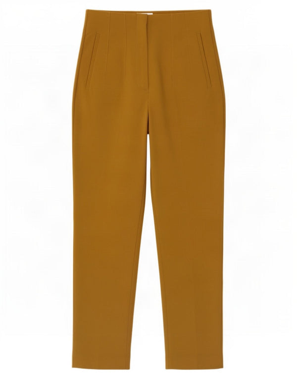 Zara Womens High Waist Tapered Cropped Trousers Small W26 L27 Beige