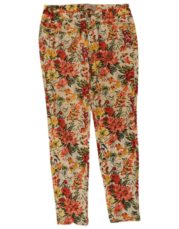 Zara Womens Slim Casual Trousers EU 38 Small W28 L28 Multicoloured Floral