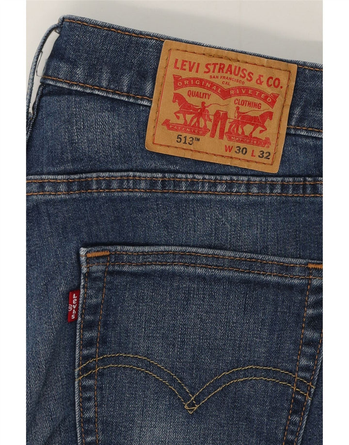 Levi's Mens 513 Slim Jeans W30 L32 Blue Cotton