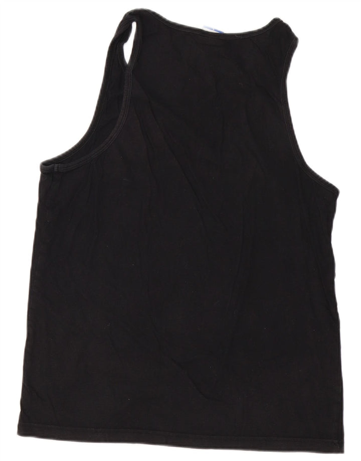 RUSSELL ATHLETIC Mens Graphic Vest Top Small Black Cotton