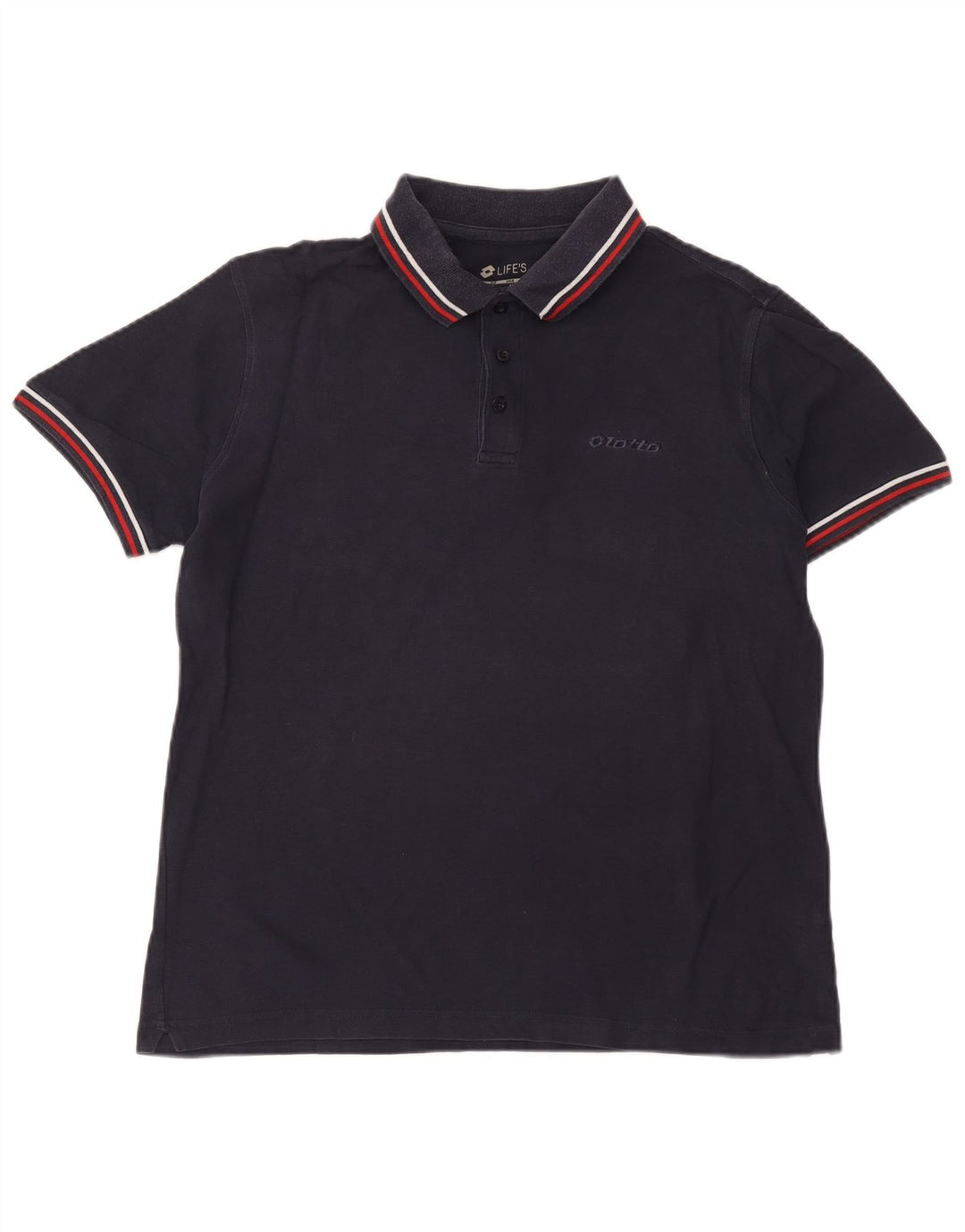Lotto Mens Polo Shirt Medium Navy Blue Cotton