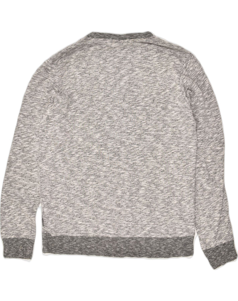 JACK & JONES Mens Graphic Boat Neck Jumper Sweater Medium Grey Flecked | Vintage Jack & Jones | Thrift | Second-Hand Jack & Jones | Used Clothing | Messina Hembry 