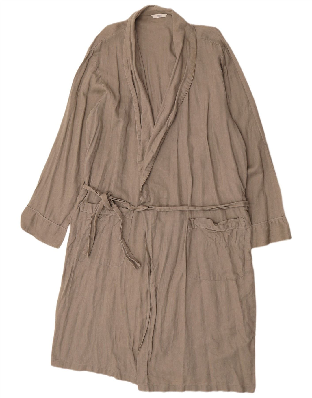 Marks & Spencer Womens Robe Overcoat UK 14 Medium Grey Linen