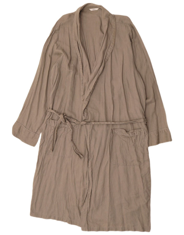 Marks & Spencer Womens Robe Overcoat UK 14 Medium Grey Linen