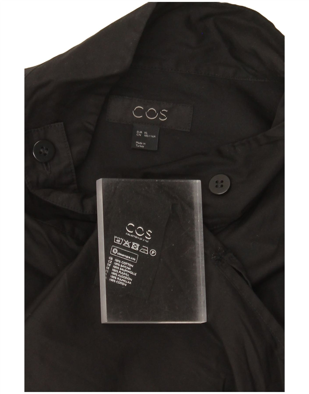 Cos Mens Shirt XL Black Cotton