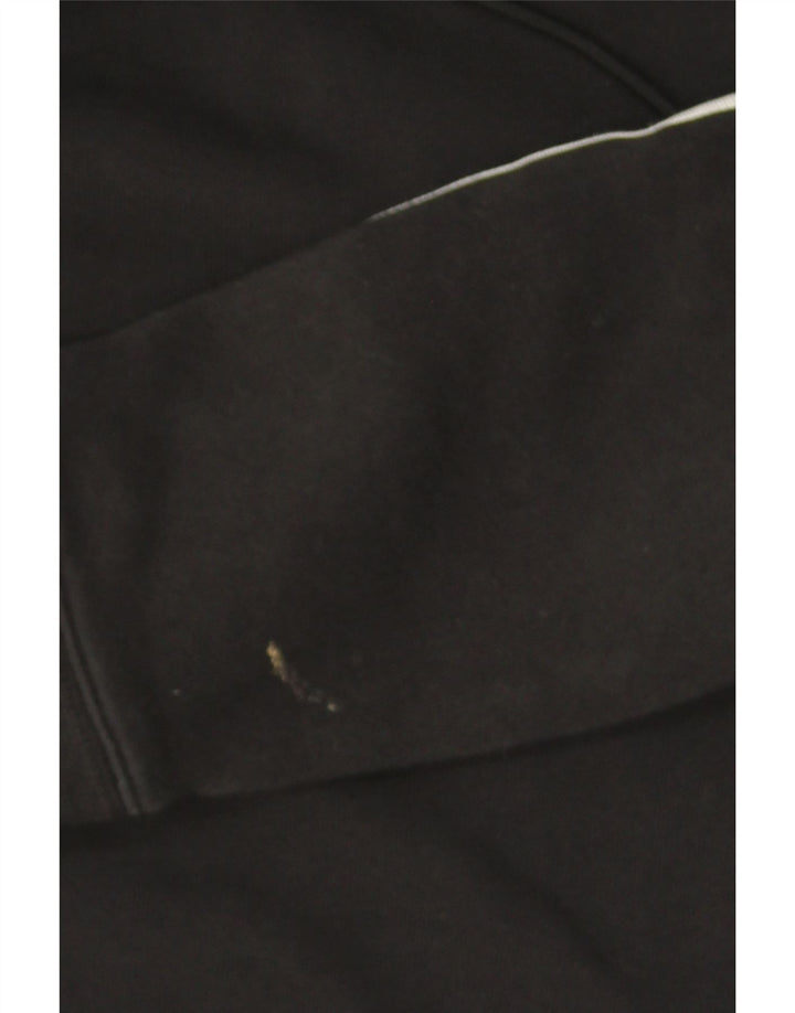 ADIDAS Womens Crop Hoodie Jumper UK 12 Medium Black Vintage Adidas and Second-Hand Adidas from Messina Hembry 