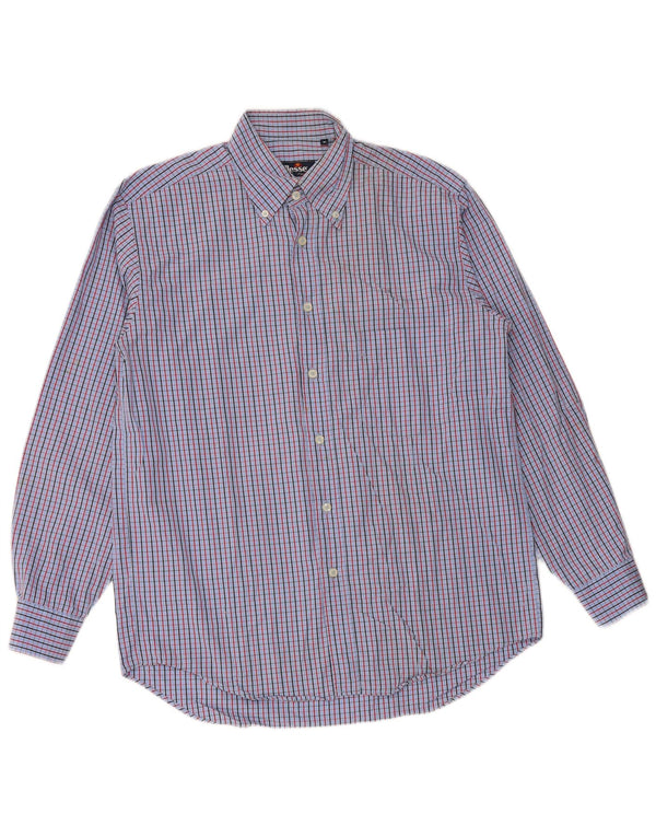 ELLESSE Mens Shirt Medium Blue Check Cotton