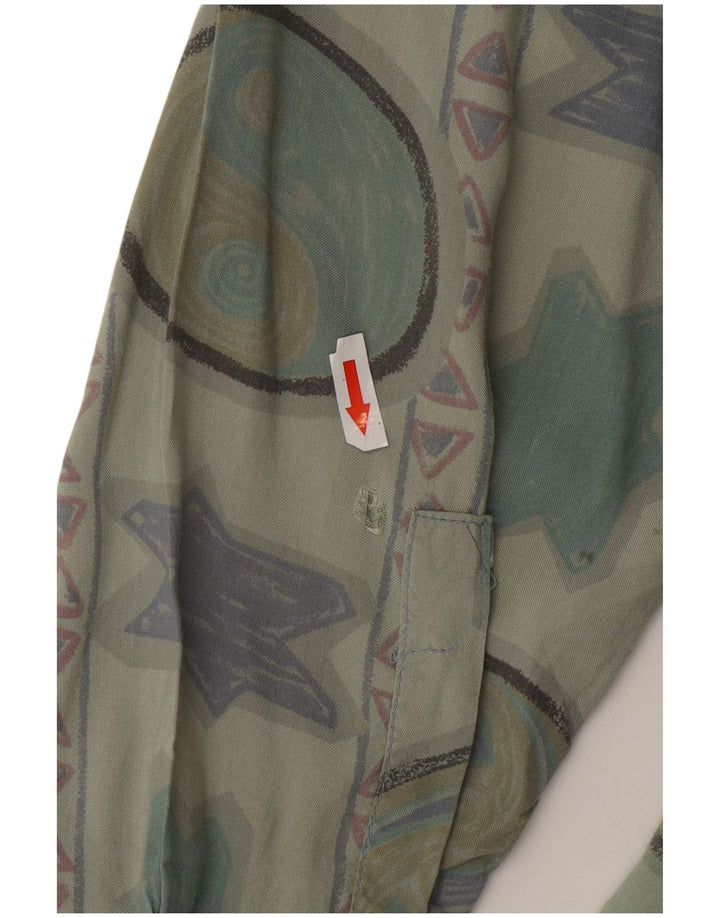 Azzurra Mens Shirt Large Green Geometric