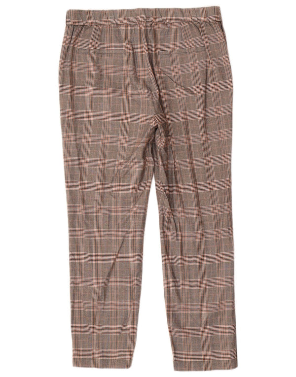 Massimo Dutti Womens Tapered Chino Trousers EU 42 Large W32 L27 Grey Check