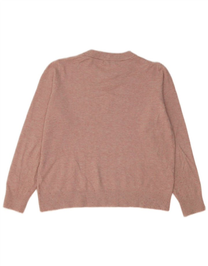 Marks & Spencer Womens Crew Neck Jumper Sweater UK 14 Medium Pink Polyester
