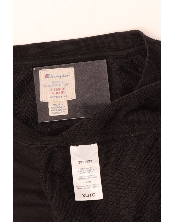 CHAMPION Mens Graphic Sweatshirt Jumper XL Black Cotton