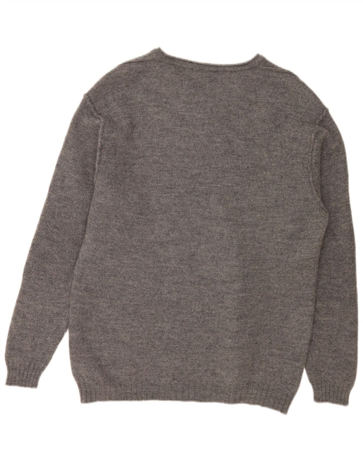 Sixty Mens V-Neck Jumper Sweater 2XL Grey Wool
