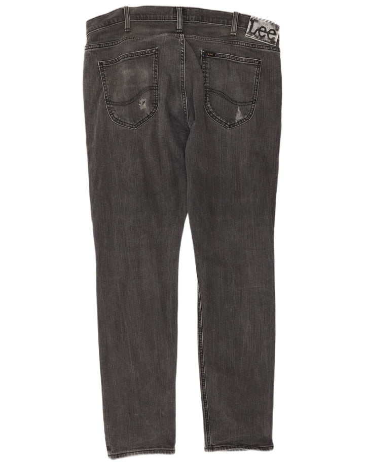 Lee Mens Luke Distressed Slim Jeans W36 L32 Grey Cotton