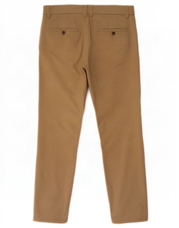 Zara Mens Straight Chino Trousers EU 44 Large W34 L30 Beige Cotton