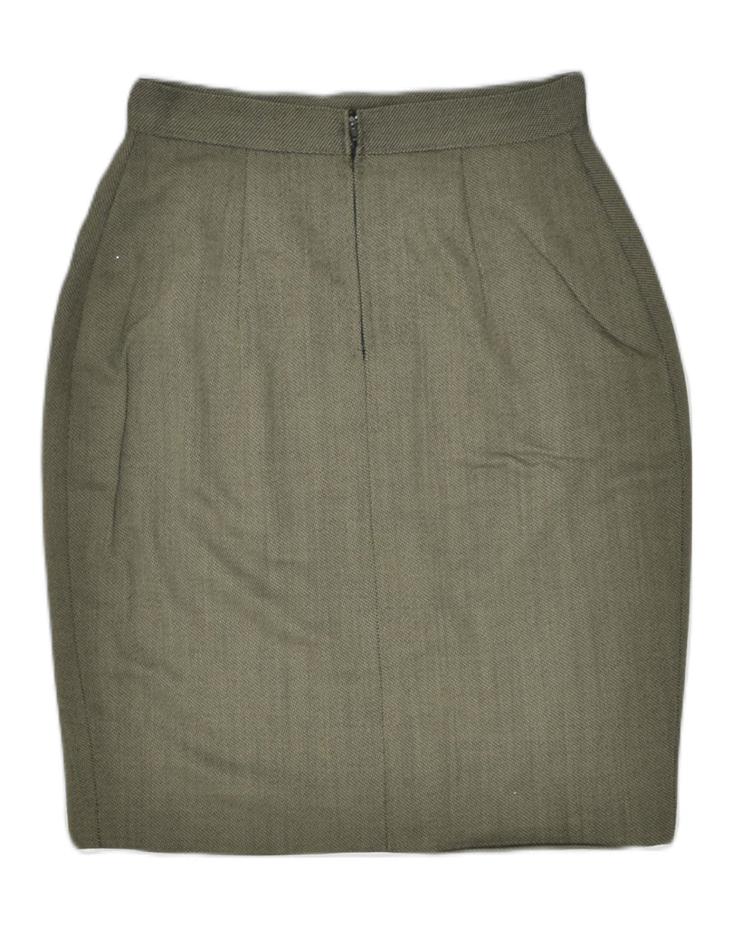 VINTAGE Womens Pencil Skirt W26 Small Khaki Wool | Vintage | Thrift | Second-Hand | Used Clothing | Messina Hembry 