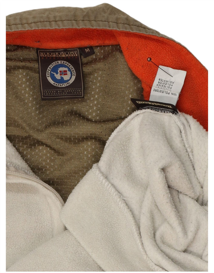 Napapijri Womens Graphic Fleece Jumper UK 14 Medium White Polyester