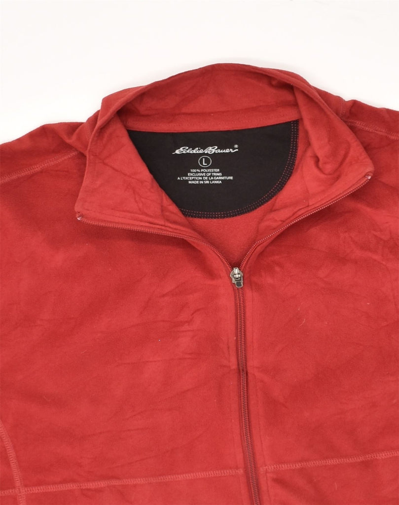 EDDIE BAUER Mens Fleece Jacket UK 40 Large Red Polyester | Vintage Eddie Bauer | Thrift | Second-Hand Eddie Bauer | Used Clothing | Messina Hembry 