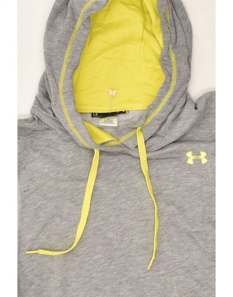 UNDER ARMOUR Womens Hoodie Jumper UK 14 Large Grey Flecked Cotton | Vintage Under Armour | Thrift | Second-Hand Under Armour | Used Clothing | Messina Hembry 