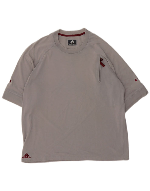 Adidas Mens T-Shirt Top Large Grey Cotton