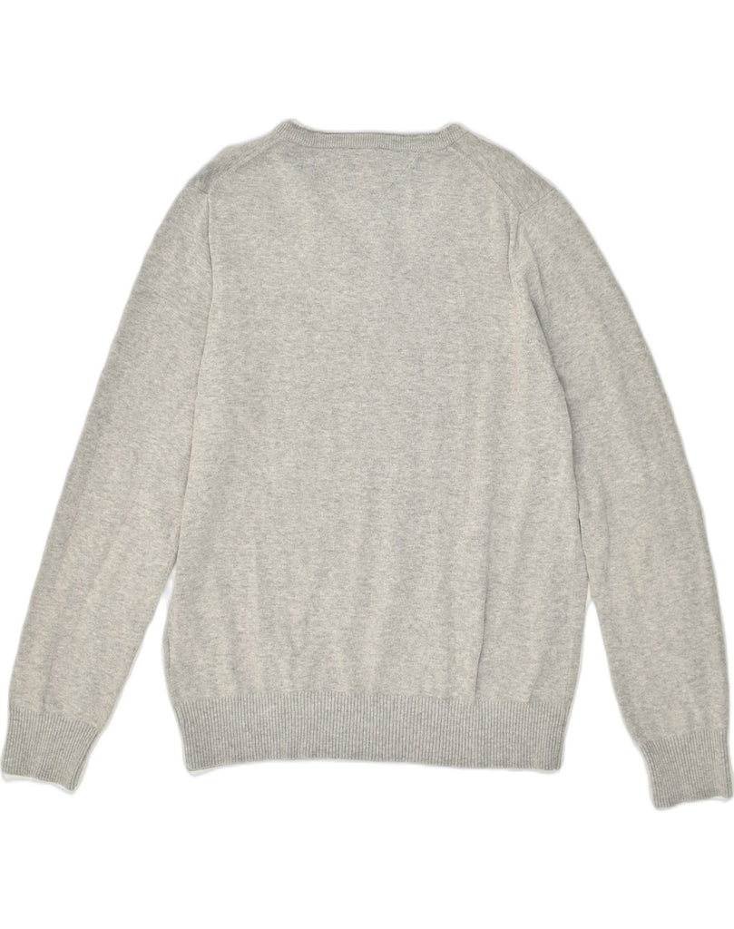 TOMMY HILFIGER Mens V-Neck Jumper Sweater Large Grey | Vintage Tommy Hilfiger | Thrift | Second-Hand Tommy Hilfiger | Used Clothing | Messina Hembry 