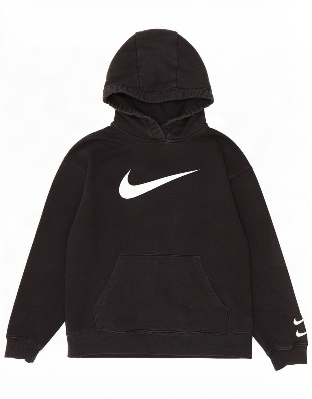 Nike Mens Graphic Hoodie Jumper Small Black Cotton
