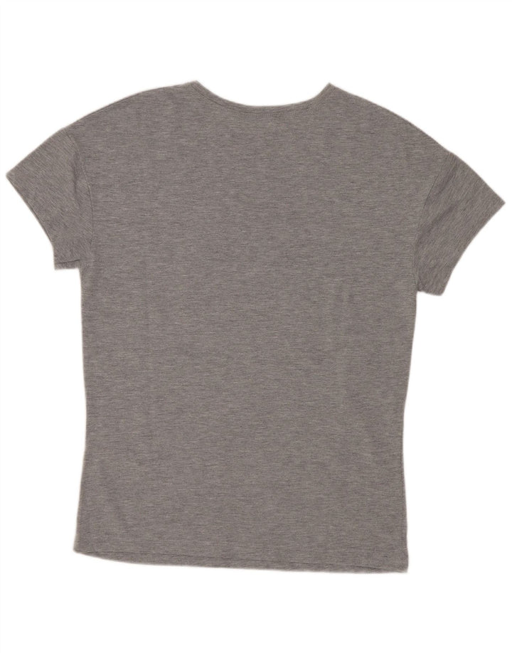 Zara Womens Graphic T-Shirt Top UK 10 Small Grey Flecked Polyester