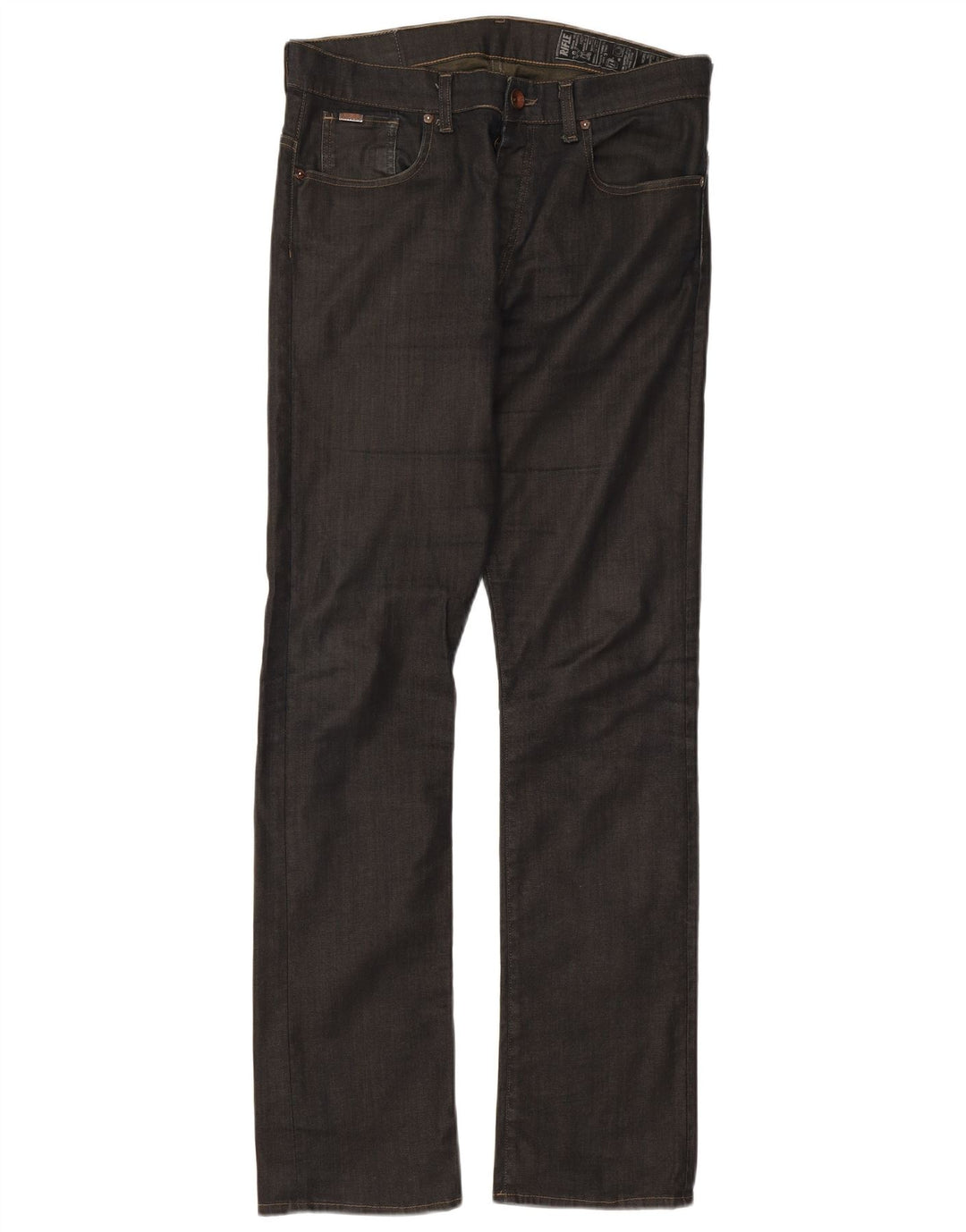Rifle Mens Straight Jeans W34 L32 Grey Cotton