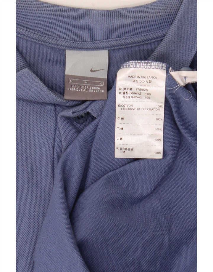 Nike Mens Polo Shirt Large Blue Cotton