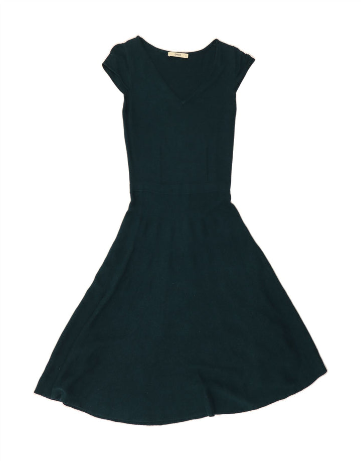 OASIS Womens Jumper Dress UK 6 XS Green Cotton Vintage Oasis and Second-Hand Oasis from Messina Hembry 