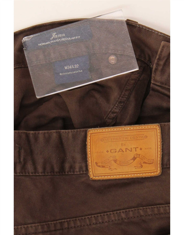 Gant Mens Regular Fit Straight Jeans W34 L32 Brown