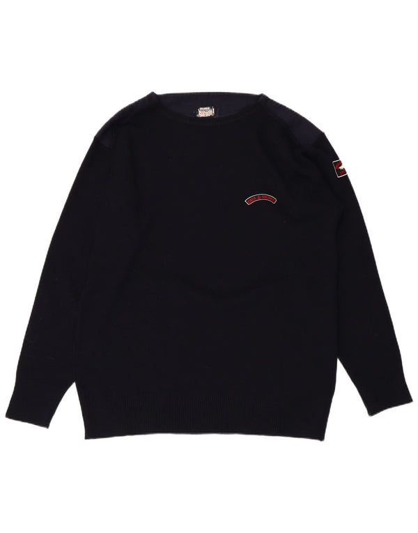 PAUL & SHARK Mens Boat Neck Jumper Sweater Medium Navy Blue Wool