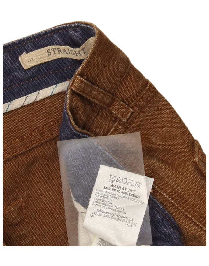 Marks & Spencer Mens Straight Jeans W32 L29 Brown Cotton