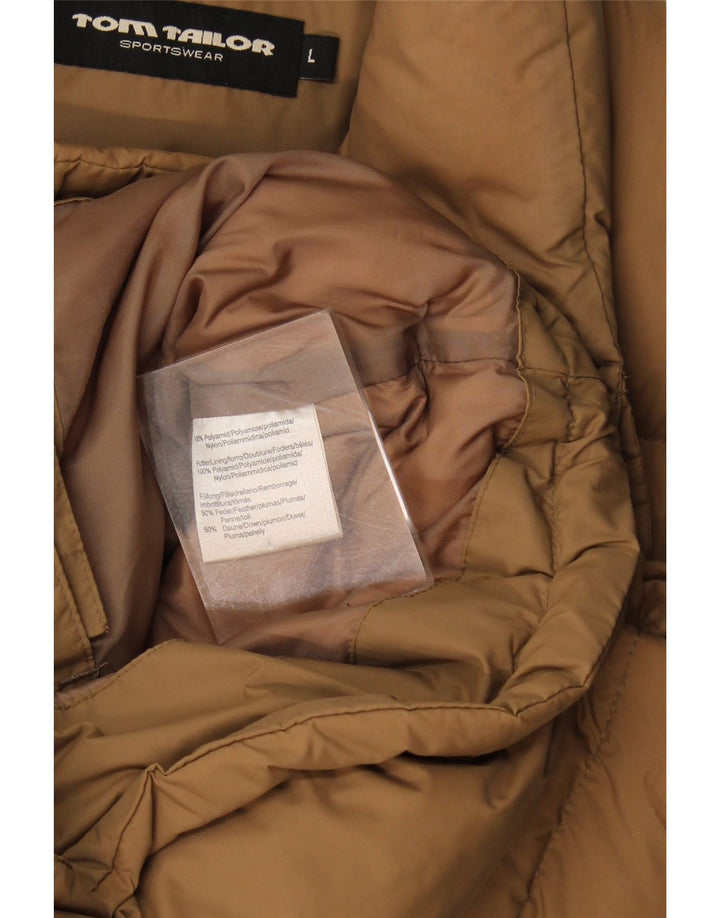 Tom Tailor Mens Padded Gilet UK 40 Large Beige Polyamide