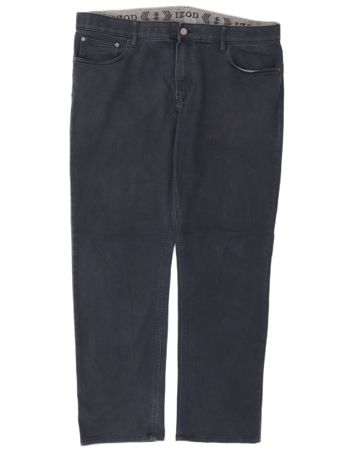 Izod Mens Regular Fit Casual Trousers W38 L29 Navy Blue