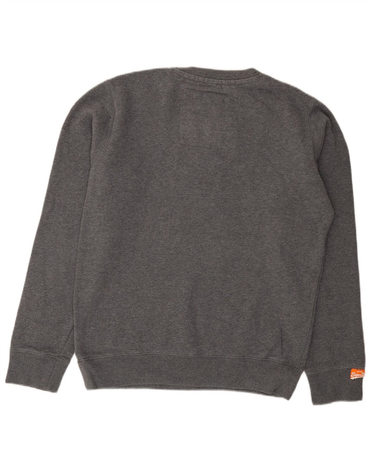 Superdry Mens Graphic Sweatshirt Jumper Large Grey Cotton