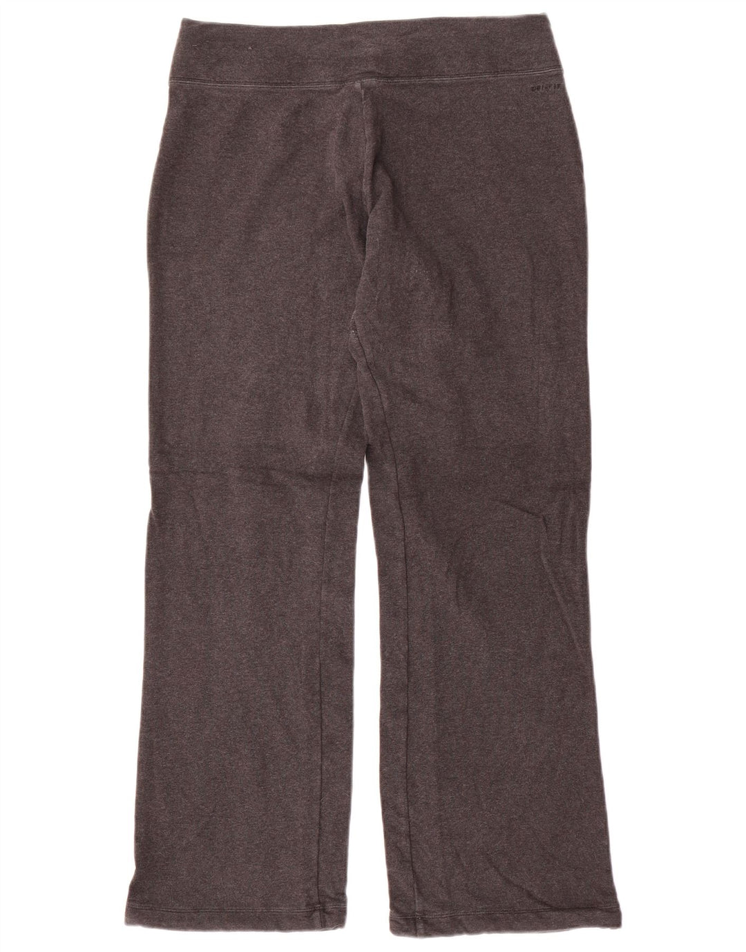 NIKE Womens Dri Fit Tracksuit Trousers UK 14 Medium Grey Cotton