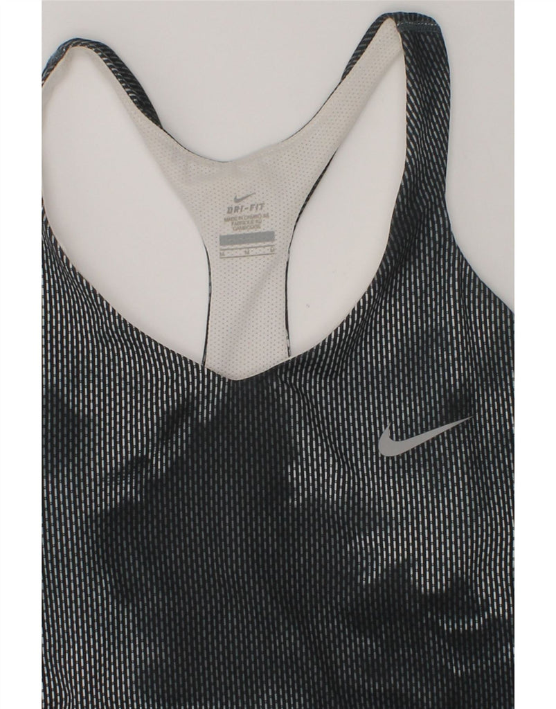 NIKE Womens Dri Fit Vest Top UK 12 Medium Grey Tie Dye Sports | Vintage Nike | Thrift | Second-Hand Nike | Used Clothing | Messina Hembry 