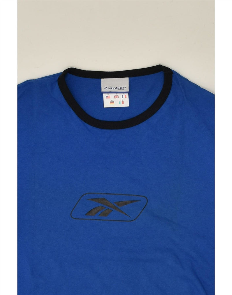 REEBOK Mens Graphic T-Shirt Top Medium Blue Cotton Vintage Reebok and Second-Hand Reebok from Messina Hembry 