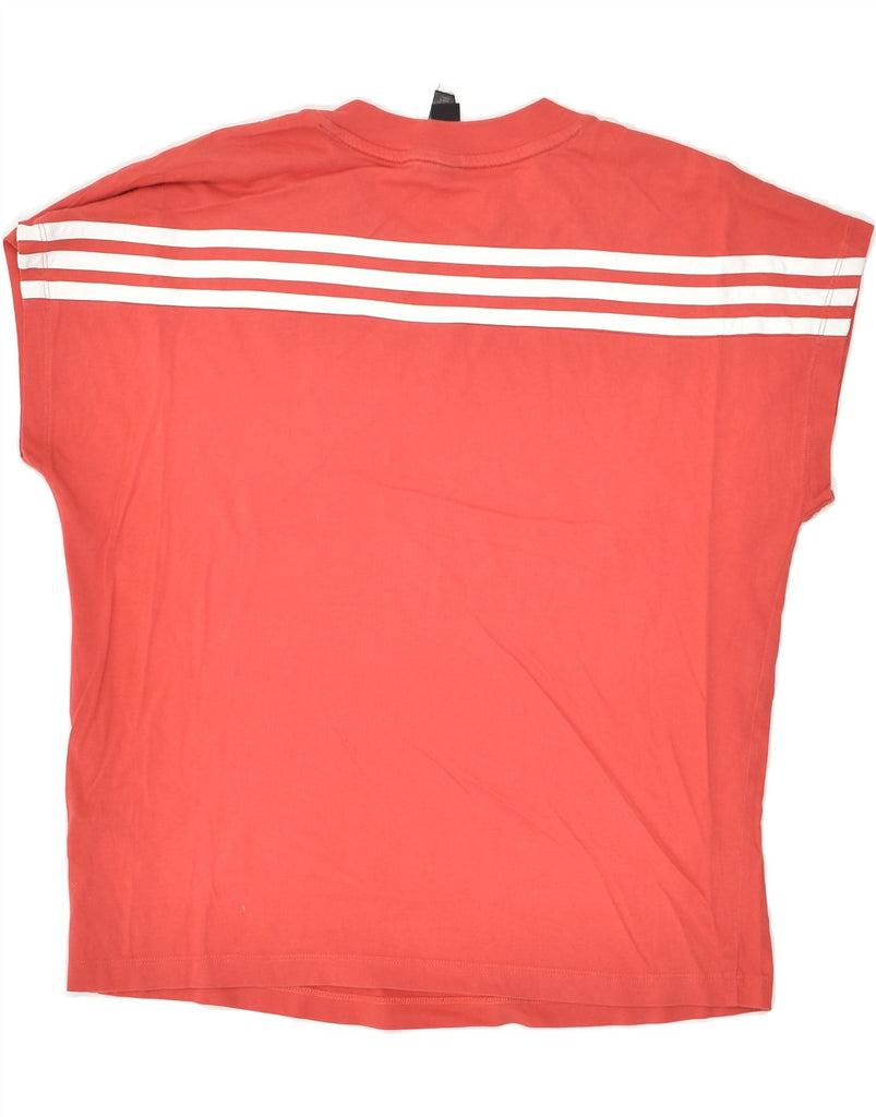 ADIDAS Womens T-Shirt Top UK 8/10 Small Red Striped Cotton | Vintage Adidas | Thrift | Second-Hand Adidas | Used Clothing | Messina Hembry 