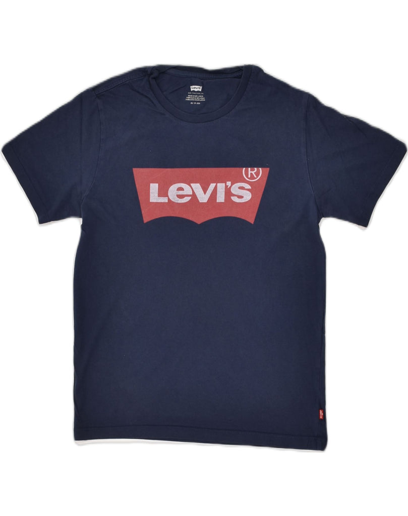 LEVI'S Mens Graphic T-Shirt Long Sleeve XS Navy Blue | Vintage Levi's | Thrift | Second-Hand Levi's | Used Clothing | Messina Hembry 