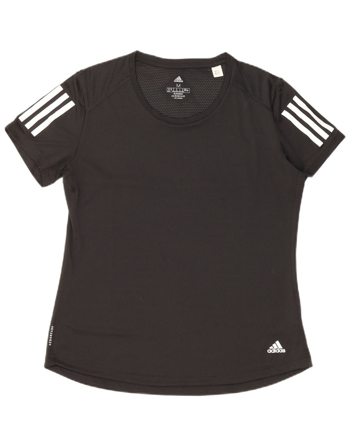 ADIDAS Womens Aeroready T-Shirt Top UK 12/14 Medium Black Polyester