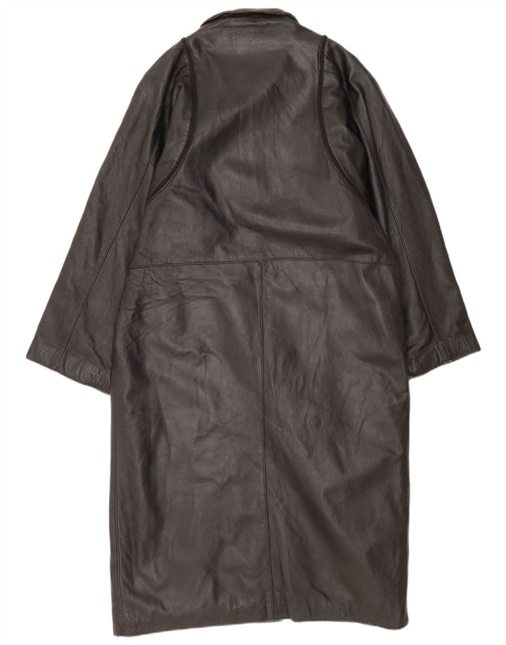 Vintage Womens Leather Coat UK 18 XL Black