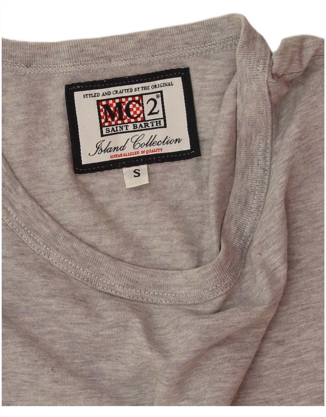 MC2 SAINT BARTH  Mens Graphic T-Shirt Top Small Grey Cotton