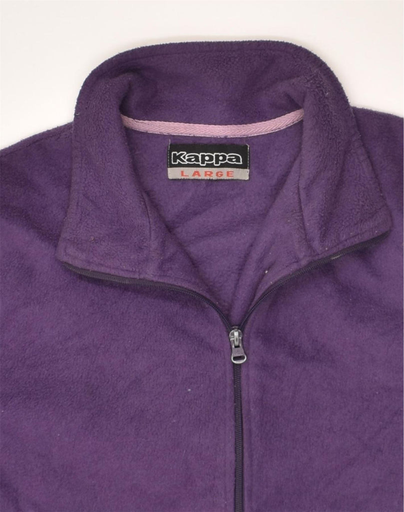 KAPPA Womens Fleece Jacket UK 16 Large Purple Polyester | Vintage Kappa | Thrift | Second-Hand Kappa | Used Clothing | Messina Hembry 