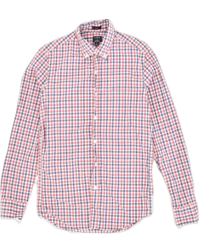 J. CREW Mens Slim Shirt Small Pink Check Cotton | Vintage J. Crew | Thrift | Second-Hand J. Crew | Used Clothing | Messina Hembry 