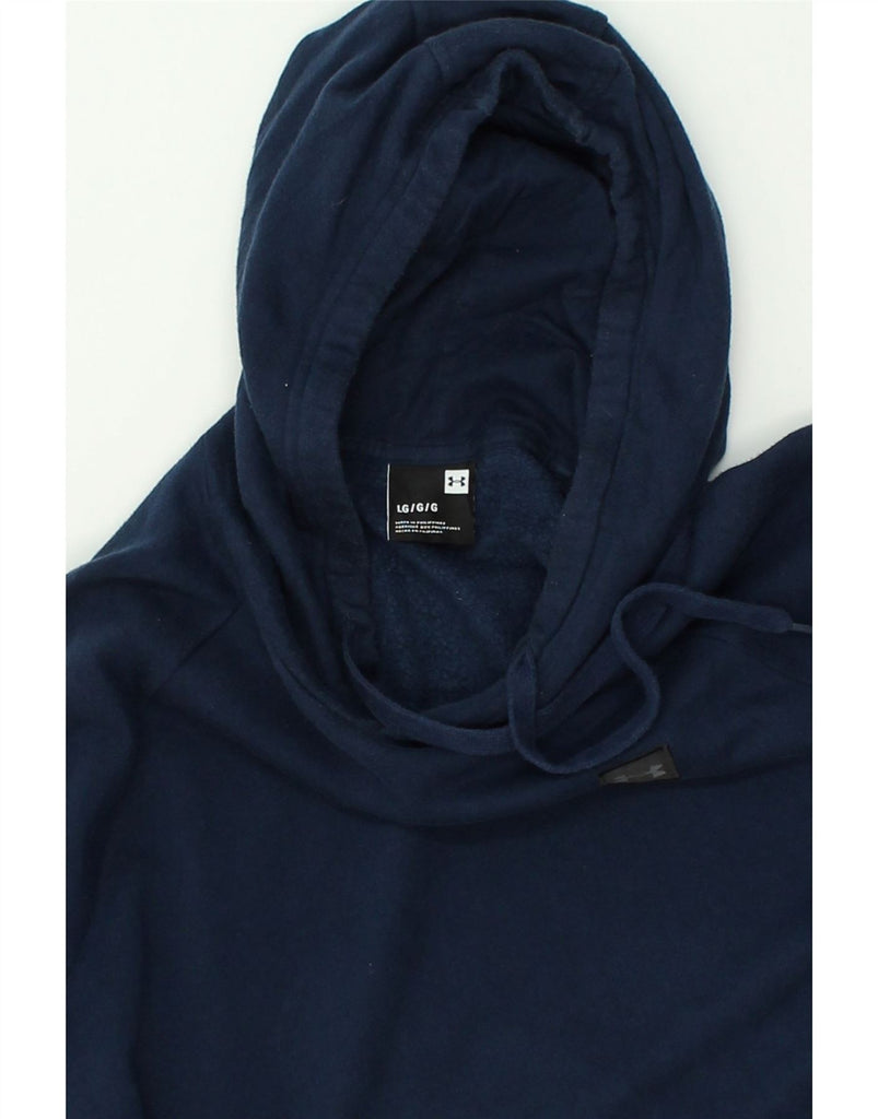 UNDER ARMOUR Mens Hoodie Jumper Large Navy Blue Cotton | Vintage Under Armour | Thrift | Second-Hand Under Armour | Used Clothing | Messina Hembry 